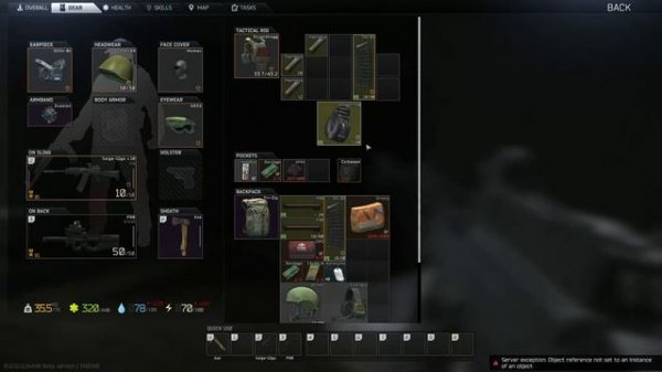 Escape From Tarkov: Server exception: Object reference not set to an istance of an object (20220126