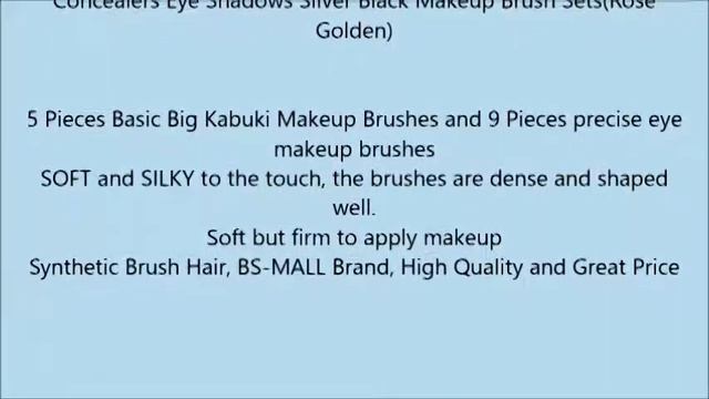 BS MALLTM Premium 14 Pcs Synthetic Foundation Powder Concealers Eye Shadows Silver Black Makeup Bru смотреть онлайн
