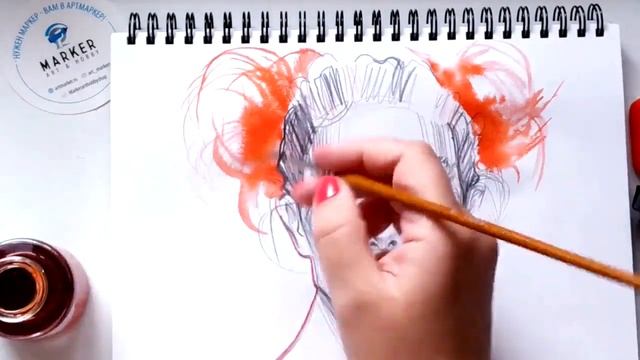 Рисуем фешн портрет жидкой акварелью Ecoline смотреть онлайн