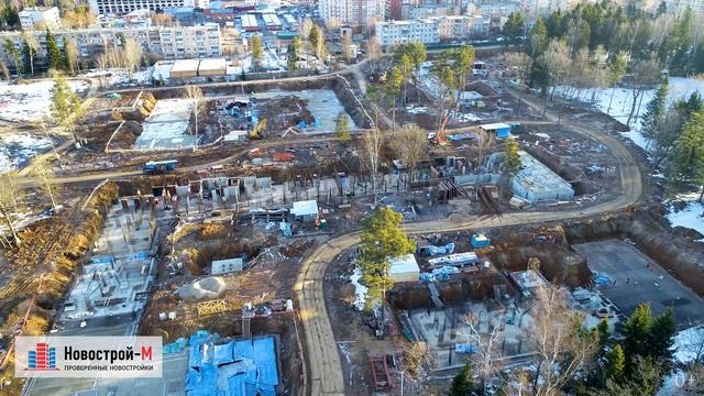 Обзор с воздуха ЖК «Серебрица» (Опалиха) (аэросъемка: март 2019 г.) смотреть онлайн