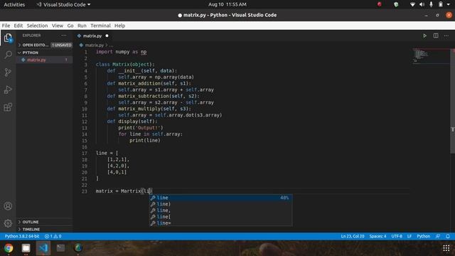 Matrix Class in Python Using Numpy (2020) #ProtoGO смотреть онлайн