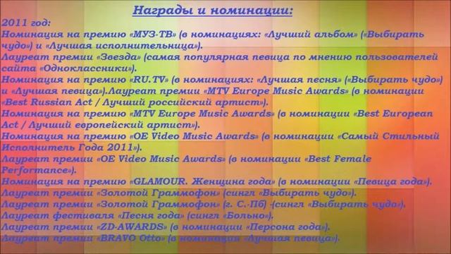 Краткая биография певицы Нюши смотреть онлайн
