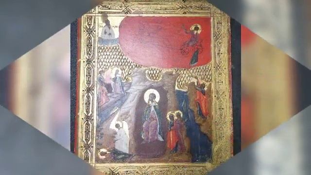 Икона "Восхождение Ильи Пророка на огненной колеснице", дерево, темпера смотреть онлайн
