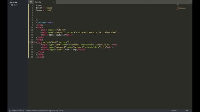 PHP ile login işlemi | Basit kullanıcı giriş kontrolü #php #yazilim #programing смотреть онлайн