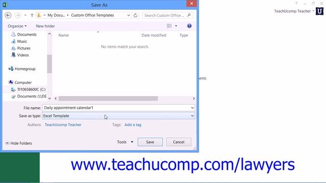 Microsoft Excel 2013 Training for Lawyers: Saving a Template, Tutorial Lesson 38.2 смотреть онлайн