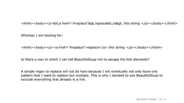 HTML : Replace text without escaping in BeautifulSoup смотреть онлайн