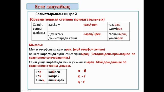 Казахский язык 4 класс "Айналаны салыстыру" смотреть онлайн