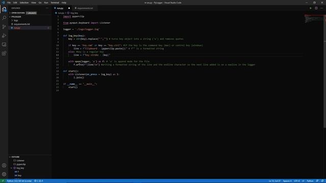Python PyLogger Project смотреть онлайн