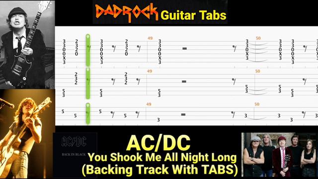 You Shook Me All Night Long - AC/DC - Guitar + Bass Backing Track With TABS смотреть онлайн