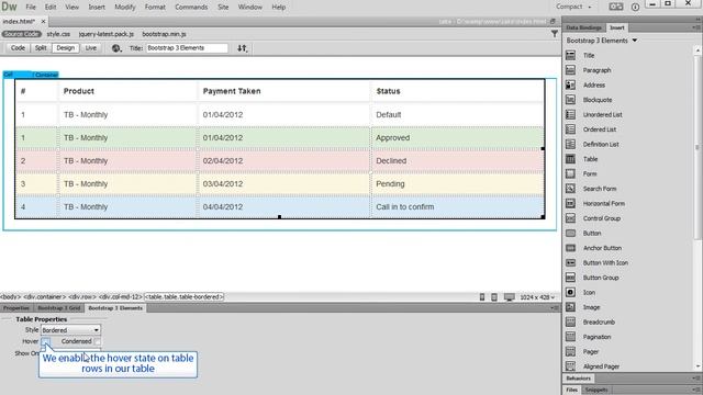 Using DMXzone Bootstrap 3 Table Elements смотреть онлайн