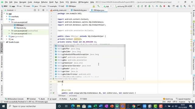 Maitriser Android : SQLiteOpenHelper, execSQL, onCreate, onUpgrade, getWritableDatabase, db.inser смотреть онлайн