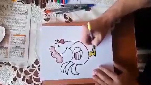 КАК НАРИСОВАТЬ ПЕТУХА / ЯК НАМАЛЮВАТИ ПІВНИКА ? ? ? ? ? ? ? ? смотреть онлайн