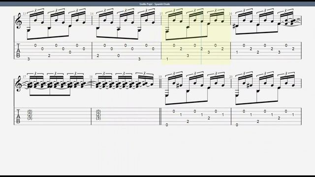 Emilio Pujol - Spanish Etude (Guitar Tabs) смотреть онлайн