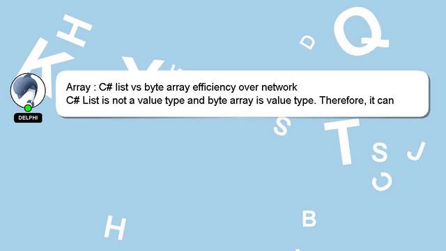 Array : C# list vs byte array efficiency over network смотреть онлайн