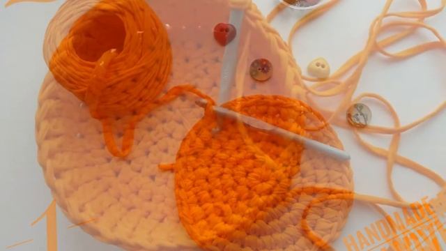 Рабочий процесс в фотографиях. Как я вязала корзинку крючком. Оранжевое чудо! смотреть онлайн