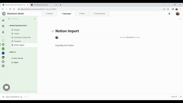 How to Import a Canvas from Notion to bip.so? смотреть онлайн