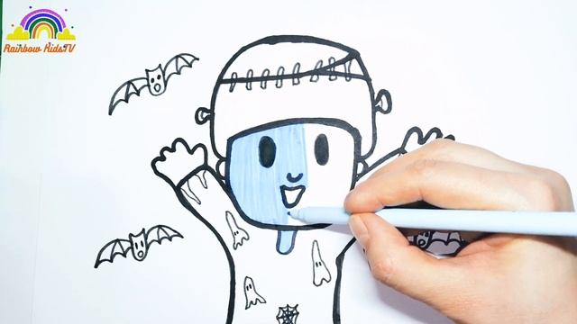 Draw Pocoyo Frankenstein - Halloween costume | Dibujar disfraz halloween| Рисуем костюм на хэллоуин смотреть онлайн