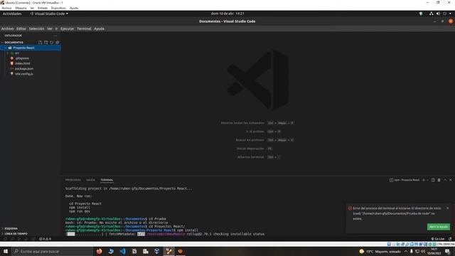 Instalacion de Nodejs en Ubuntu,iniciar un proyecto en React con Vite y Hola mundo смотреть онлайн