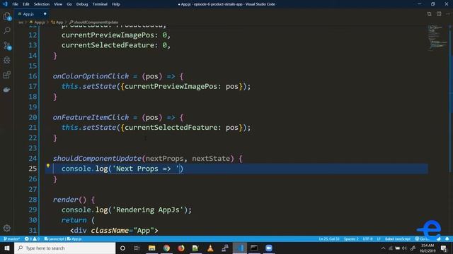 ReactJS - shouldComponentUpdate() Lifecycle Method смотреть онлайн