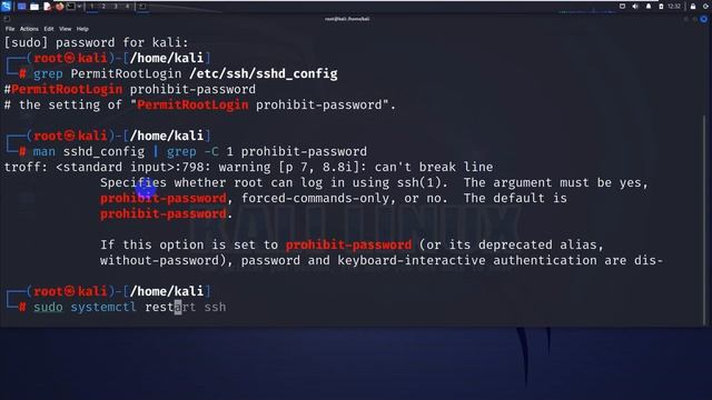 21 - تفعيل بروتوكول ssh للتحكم بالكالي لينكس والسماح بنقل الملفات смотреть онлайн