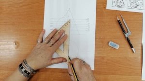 Пересечение конуса и сферы. Пошаговое видео. Инженерная графика