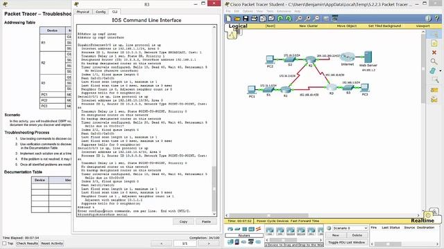 Packet Tracer 5.2.2.3 - Troubleshooting Single-Area OSPFv2 смотреть онлайн