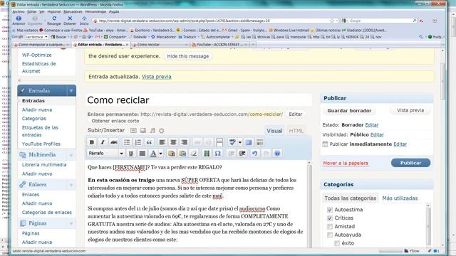 Wordpress - Panel de escritura (2a parte) смотреть онлайн