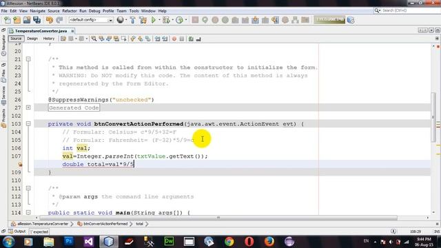 Simple Application Temperature Converter Celsius Fahrenheit in Java Netbeans смотреть онлайн