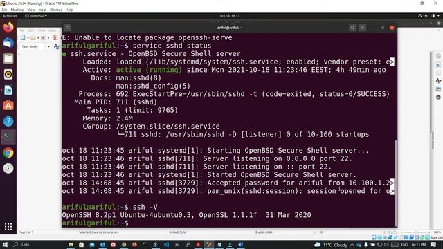 Enable SSH on Ubuntu 20.04 step-by-step instruction and connect by Putty смотреть онлайн