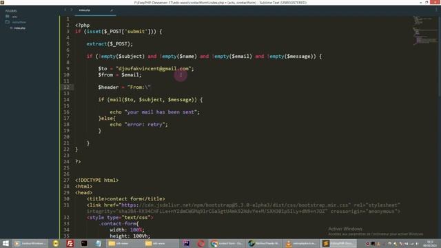 Tuto PHP: Créer un formulaire de contact avec envoi de mail смотреть онлайн