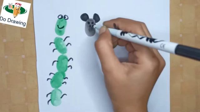 Finger painting Art | Easy thumb painting art for kids | how to draw ant mouse and butterfly смотреть онлайн