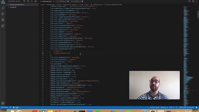 VS Code Setting: css.lint.validProperties смотреть онлайн