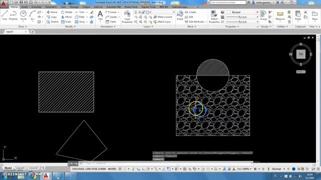 AutoCAD 2015 - Šrafiranje elementov (HATCH) смотреть онлайн