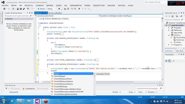 como insertar datos a Oracle con Visual Studio(c#) parte 2 смотреть онлайн