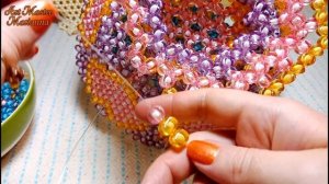 2/6 Ваза для фруктов на ножке из бусин - мастер-класс