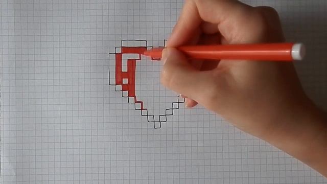 Как легко нарисовать СЕРДЦЕ ПО КЛЕТОЧКАМ/283/Draw a HEART ON the CELL смотреть онлайн