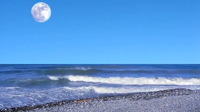 луна днем над морем - набор из 5 почти натурных футажей смотреть онлайн
