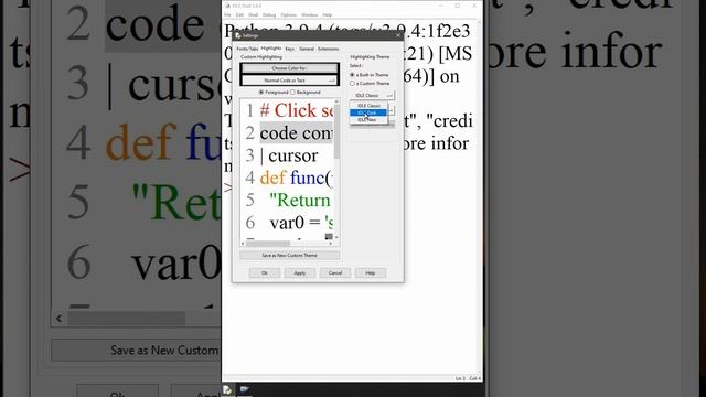 Python IDLE. Как установить темную тему на Python IDLE? / How to setup dark theme on Python IDLE? смотреть онлайн