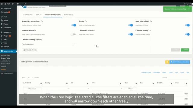 Powerful Filters for wpDataTables - Cascade Filter for WordPress Tables смотреть онлайн