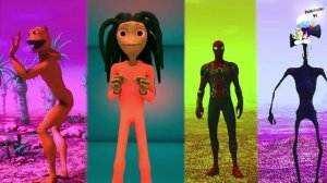 Челлендж разноцветные танцы инопланетянин против Человек паук против Сиреноголового