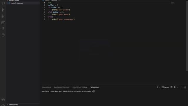 Python Match/Case смотреть онлайн