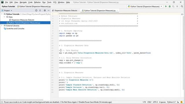 Python Tutorial. Dispersion Measures смотреть онлайн