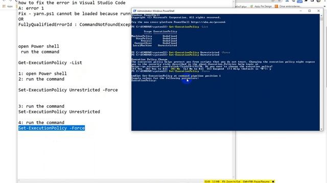 how to fix the error in Visual Studio Code or FullyQualifiedErrorId : CommandNotFoundException смотреть онлайн