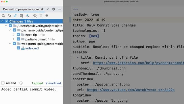 Partial commit: Keeping Git history clean in any JetBrains IDE смотреть онлайн