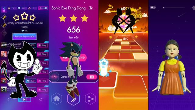 Bendy - Sonic Exe - Cartoon Cat - Squid Game | Smash Colour - Beat Jumper - Tiles Hop - Magic Twist смотреть онлайн