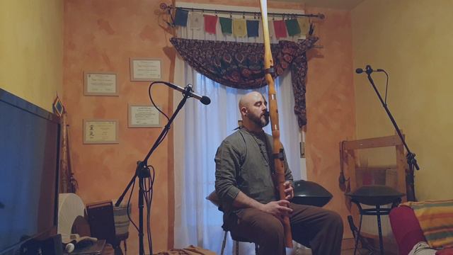 TOWER DRONE FLUTE - Flauto Nativo Doppio In DO Minore (Red Cedar Drone Flute - Tuned In C 432Hz)