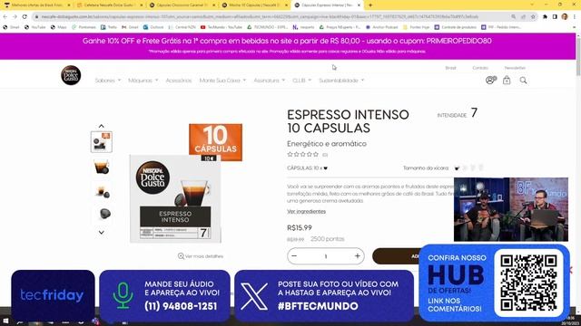 TecFriday! Melhores ofertas, descontos, cupons e brindes AO VIVO! смотреть онлайн