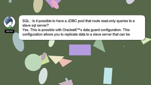SQL : Is it possible to have a JDBC pool that route read-only queries to a slave sql server? смотреть онлайн