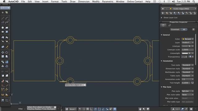 AutoCAD for Mac: Applying a Radius to a Corner смотреть онлайн