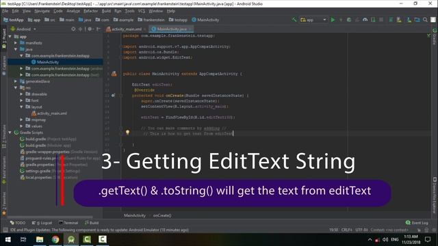 Learn Android App Development - EditText Tutorial - How to get text from editText? смотреть онлайн